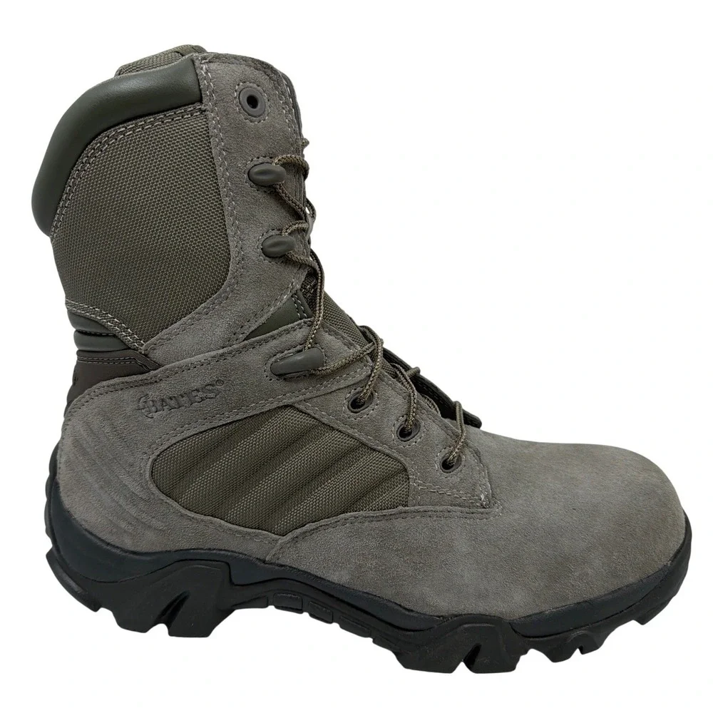 Bates GX-8 Composite Toe Men 9.5 XW Sage Green Side Zip Work Boots NWO'T